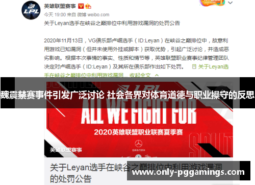 魏震禁赛事件引发广泛讨论 社会各界对体育道德与职业操守的反思 魏震禁赛事件引发广泛讨论 社会各界对体育道德与职业操守的反思